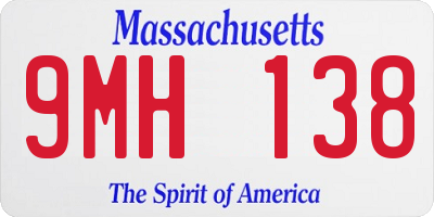 MA license plate 9MH138