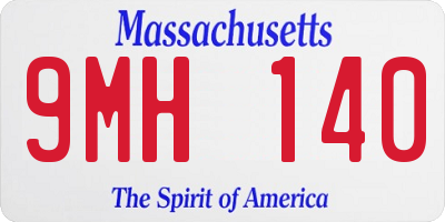 MA license plate 9MH140