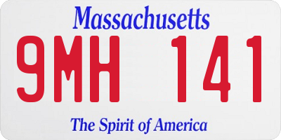 MA license plate 9MH141