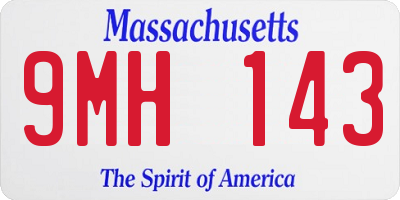 MA license plate 9MH143