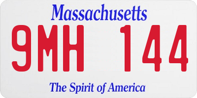 MA license plate 9MH144
