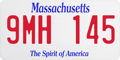 MA license plate 9MH145