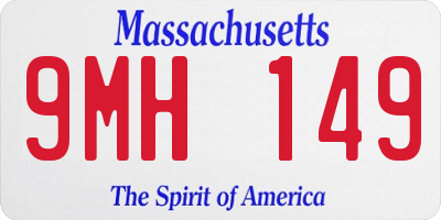 MA license plate 9MH149