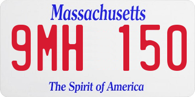 MA license plate 9MH150
