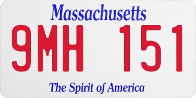 MA license plate 9MH151