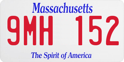 MA license plate 9MH152
