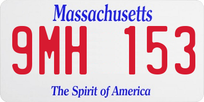 MA license plate 9MH153
