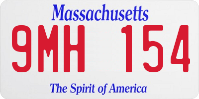 MA license plate 9MH154