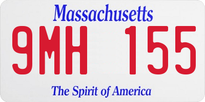 MA license plate 9MH155