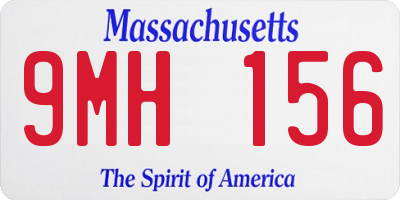 MA license plate 9MH156