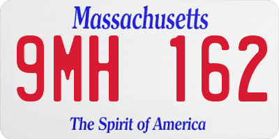 MA license plate 9MH162