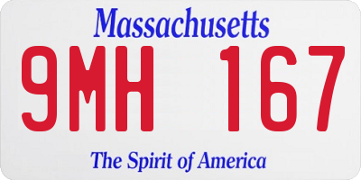 MA license plate 9MH167