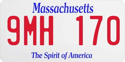 MA license plate 9MH170