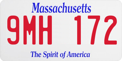 MA license plate 9MH172