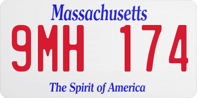 MA license plate 9MH174