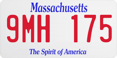 MA license plate 9MH175