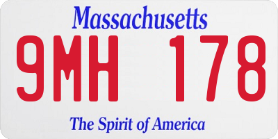 MA license plate 9MH178