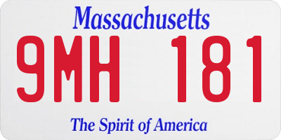 MA license plate 9MH181