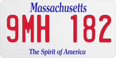 MA license plate 9MH182