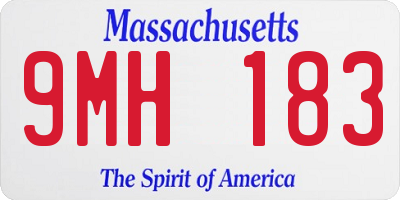 MA license plate 9MH183
