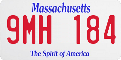MA license plate 9MH184