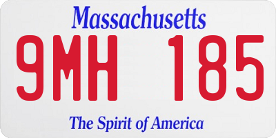 MA license plate 9MH185