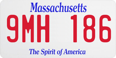 MA license plate 9MH186