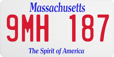 MA license plate 9MH187