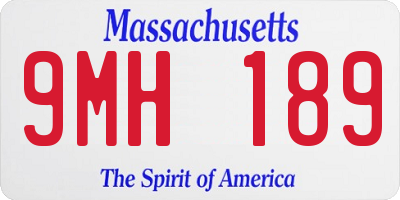 MA license plate 9MH189