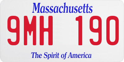 MA license plate 9MH190