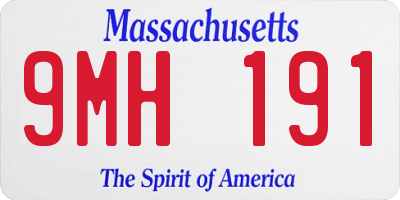 MA license plate 9MH191