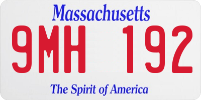 MA license plate 9MH192