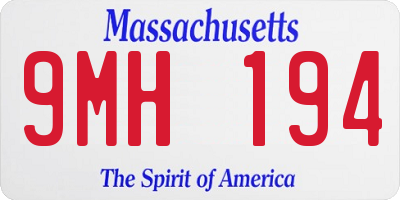 MA license plate 9MH194