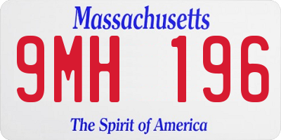 MA license plate 9MH196