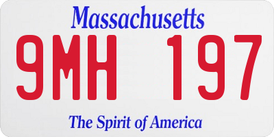 MA license plate 9MH197