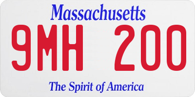 MA license plate 9MH200