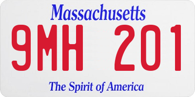 MA license plate 9MH201