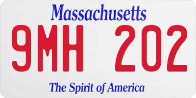 MA license plate 9MH202