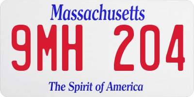 MA license plate 9MH204