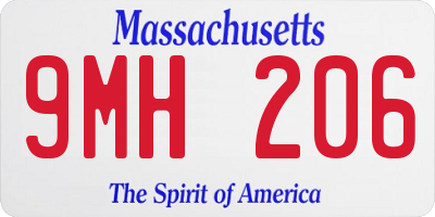 MA license plate 9MH206