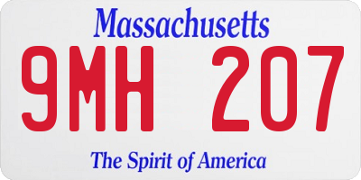 MA license plate 9MH207