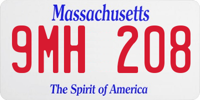 MA license plate 9MH208