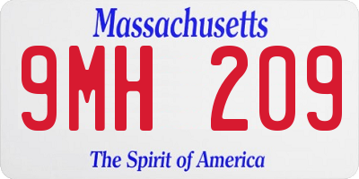 MA license plate 9MH209