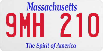 MA license plate 9MH210