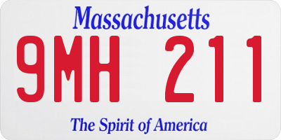 MA license plate 9MH211