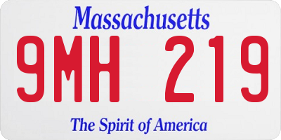 MA license plate 9MH219