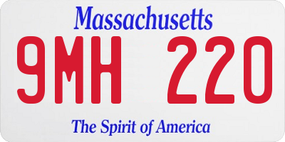 MA license plate 9MH220