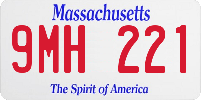 MA license plate 9MH221