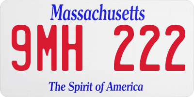 MA license plate 9MH222