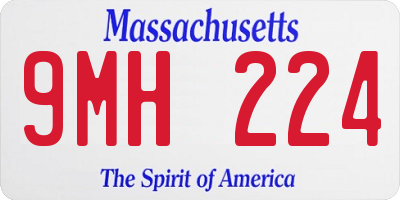 MA license plate 9MH224